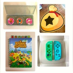 Animal Crossing Set: Blanket, Nintendo Switch covers, Amiibo coins & Notebook